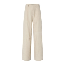 Pantalon Fluide Écru Femme YAS Yastunni