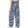 Pantalon Bleu à Fleurs Femme TBS JANIEPAN