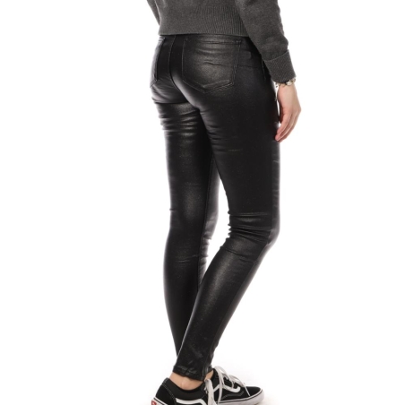 Pantalon skinny enduit Noir Monday Premium Paillettes