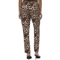 Pantalon fluide Léopard Noir/Beige Femme Vero Moda Easy Joy