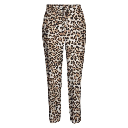 Pantalon fluide Léopard Noir/Beige Femme Vero Moda Easy Joy