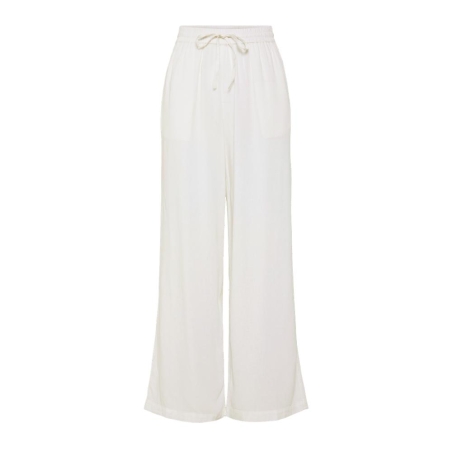 Pantalon fluide Blanc Femme Pieces Wide