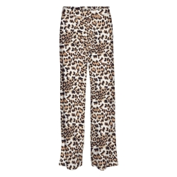 Pantalon Fluide Beige/Noir/Orange à Motifs Animalier Femme Vero Moda Easy Joy