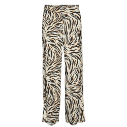 Pantalon Fluide Beige/Noir/Orange à Motifs Femme Vero Moda Easy Joy
