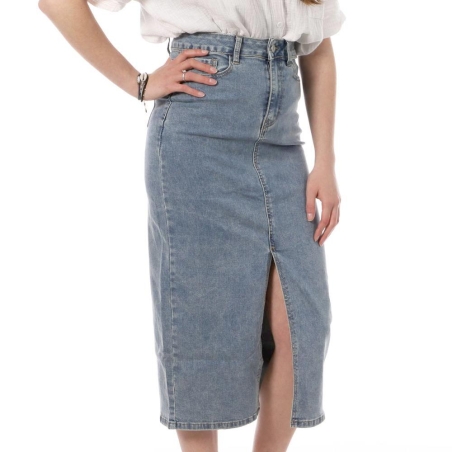 Jupe En Jean Bleu Délavé Femme Monday Premium 392