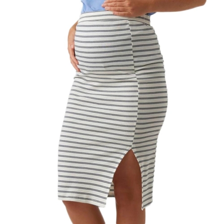 Jupe de grossesse Blanche/Noir Femme Mamalicious Ravena