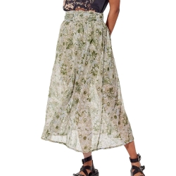 Jupe longue Fleurie Verte femme Kaporal BISHOH