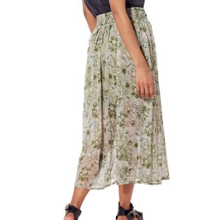 Jupe longue Fleurie Verte femme Kaporal BISHOH
