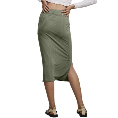 Jupe Midi Kaki Femme Pieces Kylie