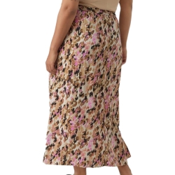 Jupe Longues Imprimé Beige/Rose Femme Vero CURVE Moda Measy