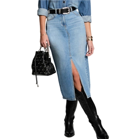 Jupe Midi Bleu Femme Morgan ROMA