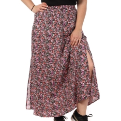 Jupe Longues Imprimé Noir/Rose Femme Vero CURVE Moda Measy