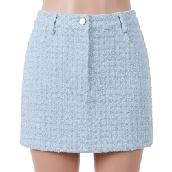 Jupe Courte Bleu Femme Pieces Denim Skirt