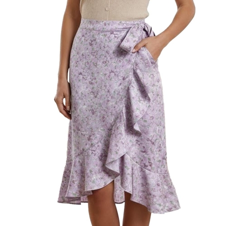 Jupe Violette à fleurs Femme Vero Moda Smilla