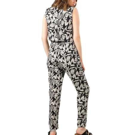 Combinaison Noir à fleurs Femme Deeluxe Nessita