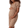 Combishort de Grossesse Marron/Blanc Femme Mamalicious Rita