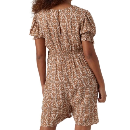 Combishort de Grossesse Marron/Blanc Femme Mamalicious Rita