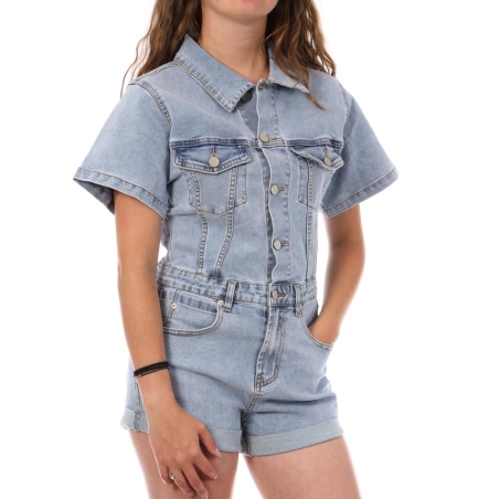Combishort Bleu Clair Femme Monday Premium