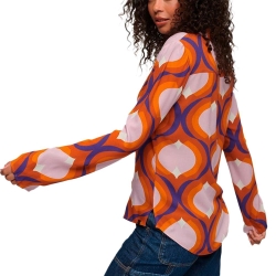 Chemise Orange/Rose à Motifs Femme Superdry 70s Print