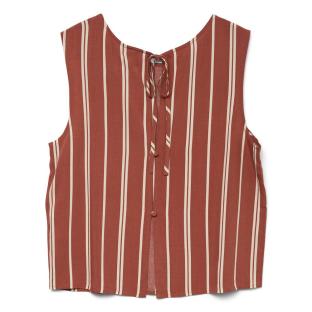 Blouse Blanc/Rouge Femme Vero Moda Christina Stripe