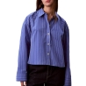 Chemise Rayures Bleu Femme Calvin Klein Jeans Stripe Boxy