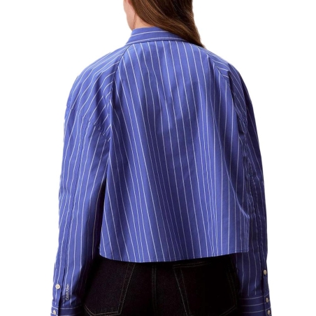 Chemise Rayures Bleu Femme Calvin Klein Jeans Stripe Boxy