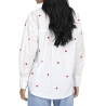 Chemise Blanche Brodés Cœur Rouge Femme Blanc JDY Nelly