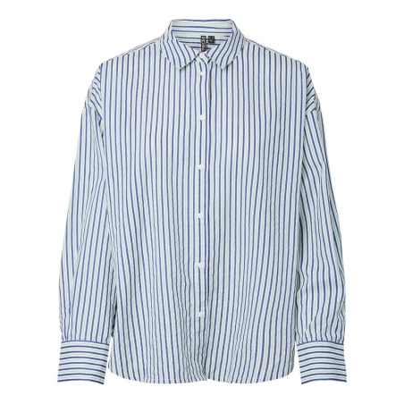 Chemise Blanche/Bleu Femme Pieces Javier