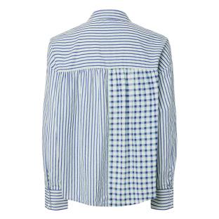 Chemise Blanche/Bleu Femme Pieces Javier