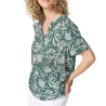 Blouse Vert à Fleurs Femme TBS JANIEMIS