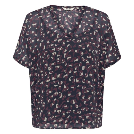 Blouse Marine/Bordeaux Femme Only Tasha