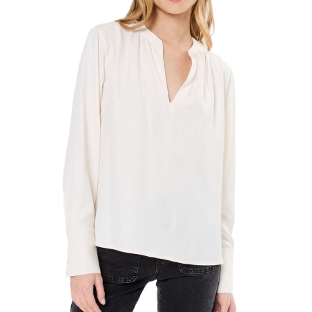 Blouse Ecru Femme Tommy Hilfiger Soft Viscose V-neck