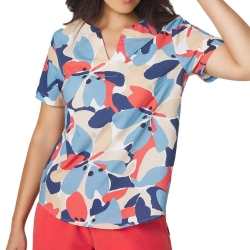 Blouse Bleu/Rouge Femme TBS AGLAEMIS