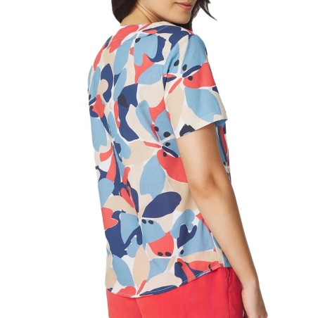 Blouse Bleu/Rouge Femme TBS AGLAEMIS