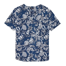 Blouse Marine à Fleurs Femme TBS JANIEMIS