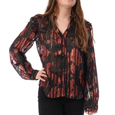 Chemise Noire/Rouge Femme Kaporal SEVEN