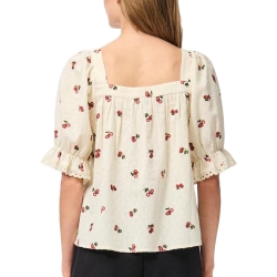 Blouse Beige Femme Pieces Pcthea 3/4 Square Neck