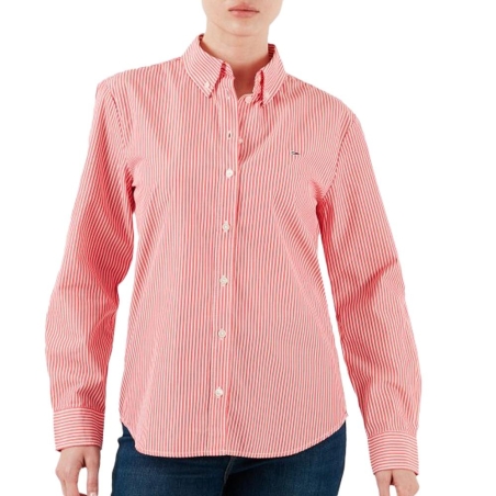 Chemise Rayure Rouge Femme Tommy Hilfiger Pinstripe