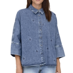 Chemise en Jean Bleu Femme Only Grace 3/4