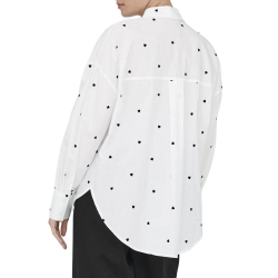 Chemise Blanche Brodés Cœur Noir Femme Blanc JDY Nelly