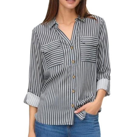 Chemise Noir/Blanches Femme Vero Moda Bumpy