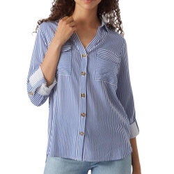 Chemise Bleu/Blanc Femme Vero Moda Bumpy