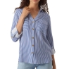Chemise Bleu/Blanc Femme Vero Moda Bumpy