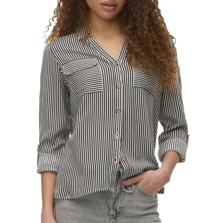 Chemise Chocolat/Blanc Femme Vero Moda Bumpy