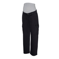 Jeans Cargo Noir Femme Mamalicous Wide Leg