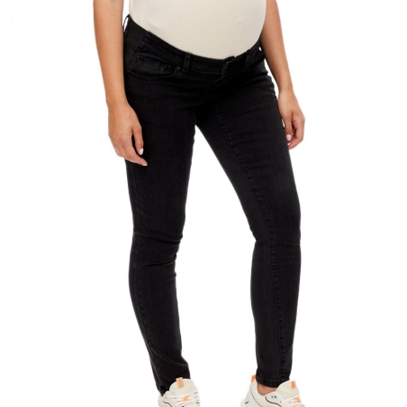 Jean Slim Noir de Grossesse Mamalicious Elastics