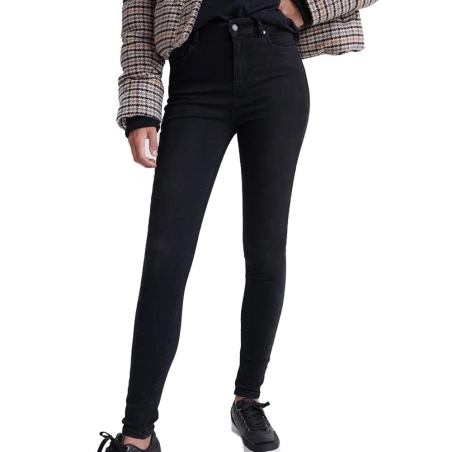 Jean Skinny Noir Femme Superdry Rise