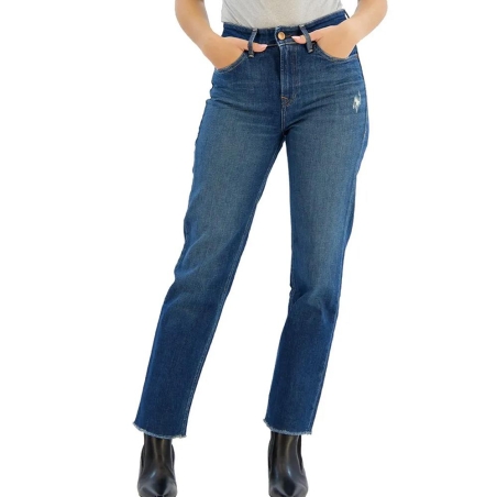 Jean Slim Bleu Foncé Femme Salsa True Cropped