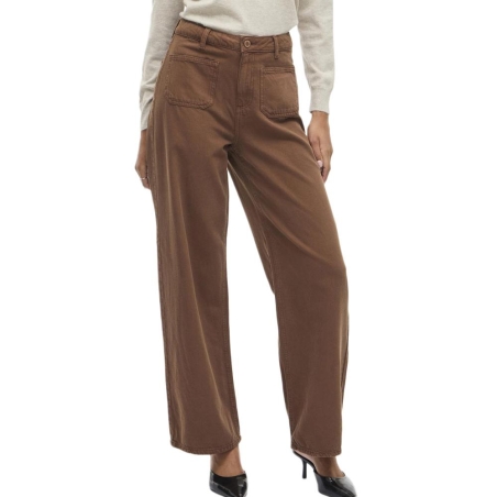 Jean Large Marron Femme Vila Vicazo Wide