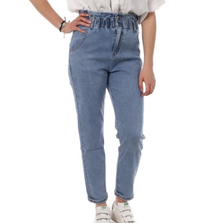 Jean Mom Fit Bleu Femme Monday Premium Elastique